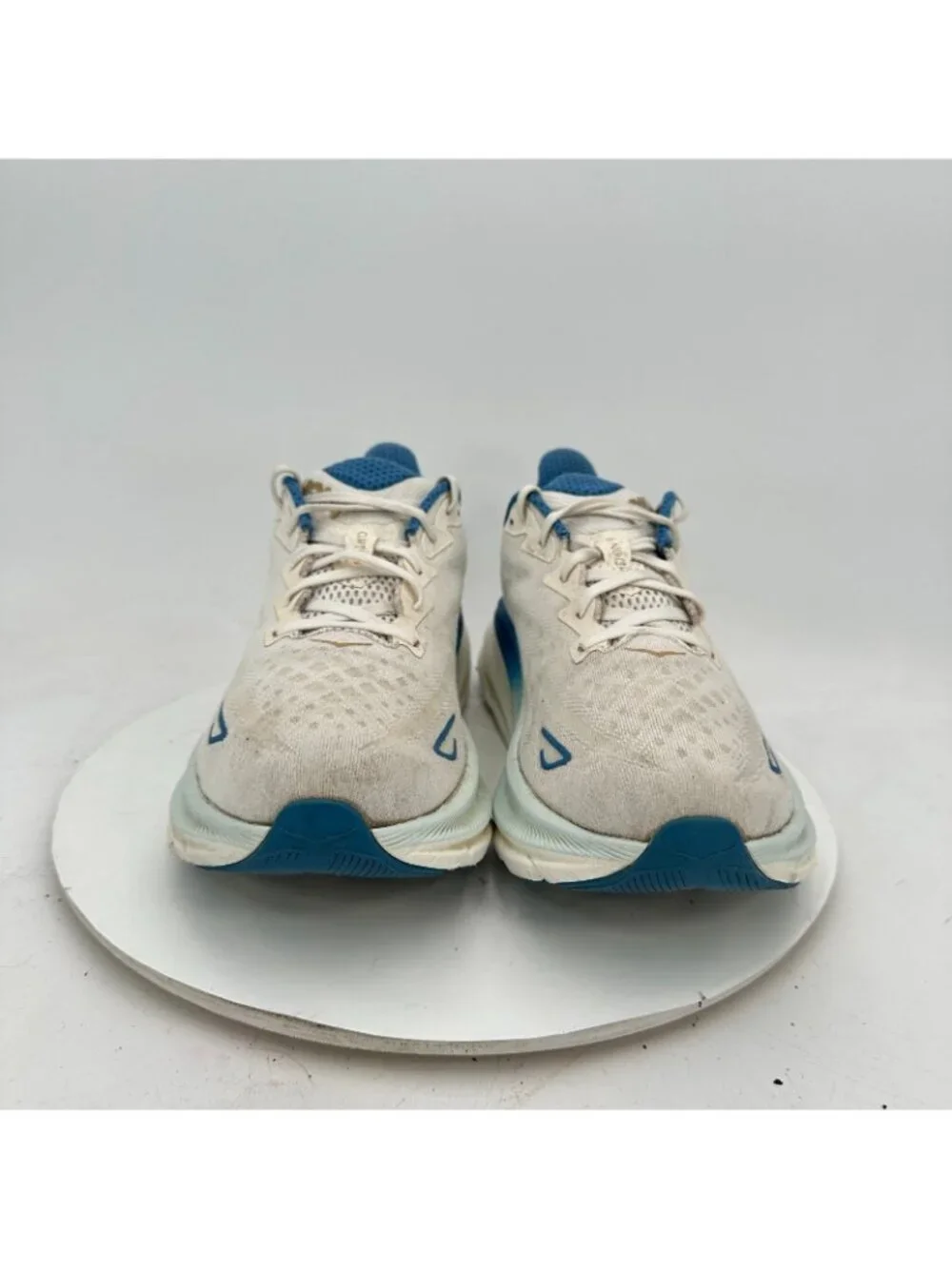 Hoka One One Clifton 9 Men Size 10.5D 1127895-FTG Frost Gold Blue Running Shoes